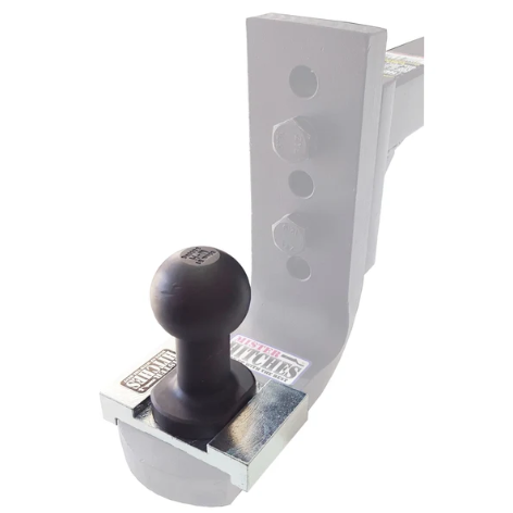 black hi-rise tow ball installed
