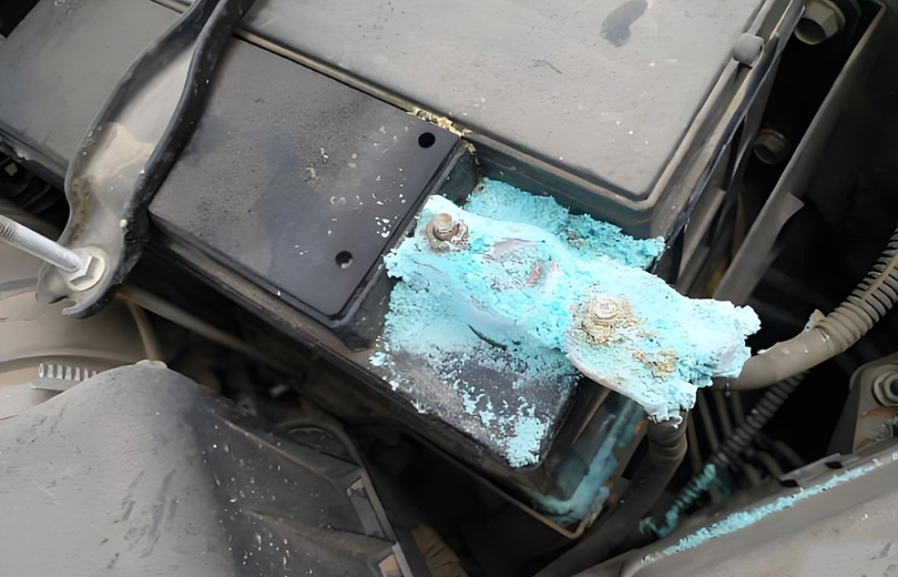 sulphated battery terminal